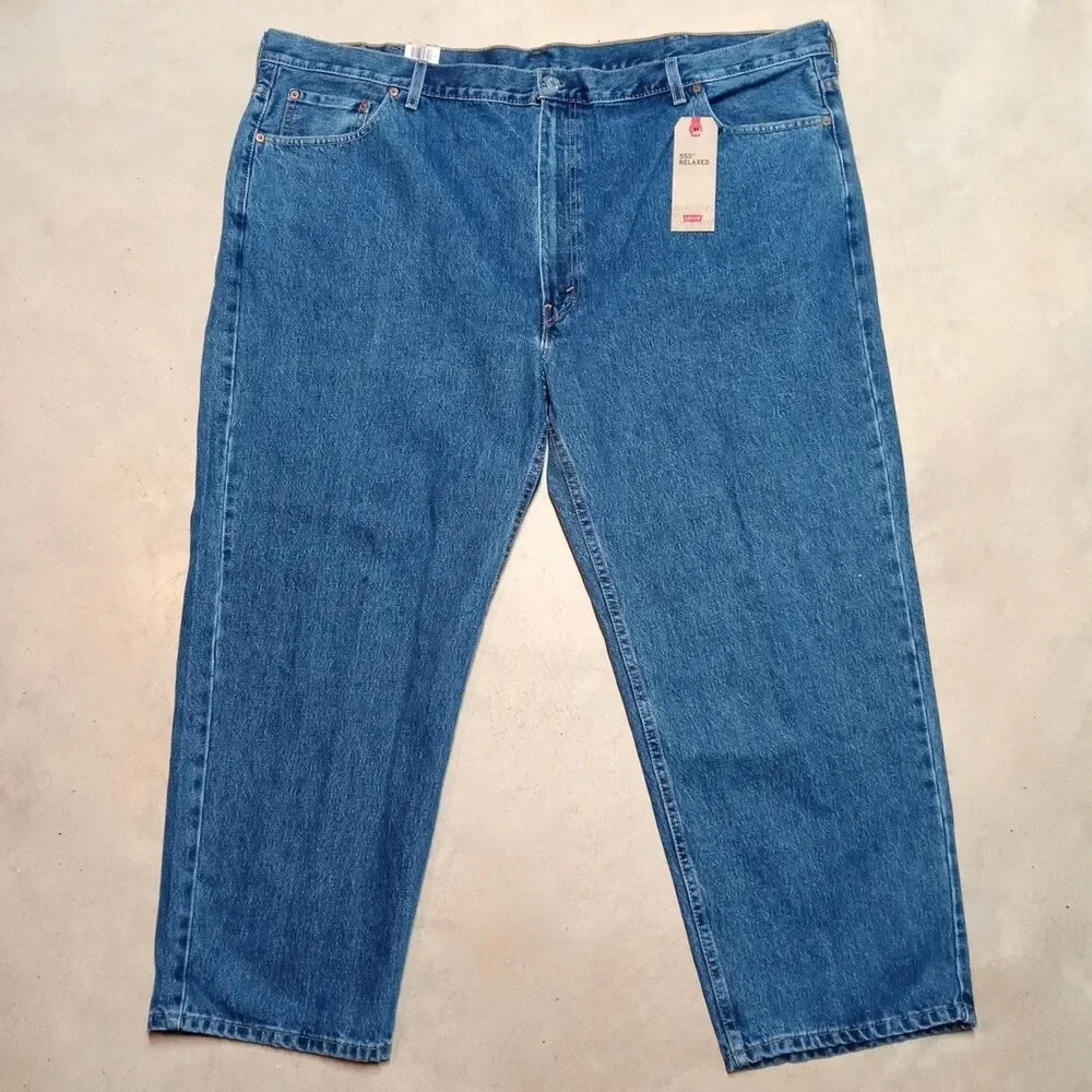 NWT Levis 550 Mens Jeans Size 52x30 Relaxed Fit Blue Denim Tapered Big & Tall